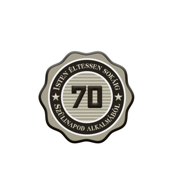 70 éves minta fehér pólón