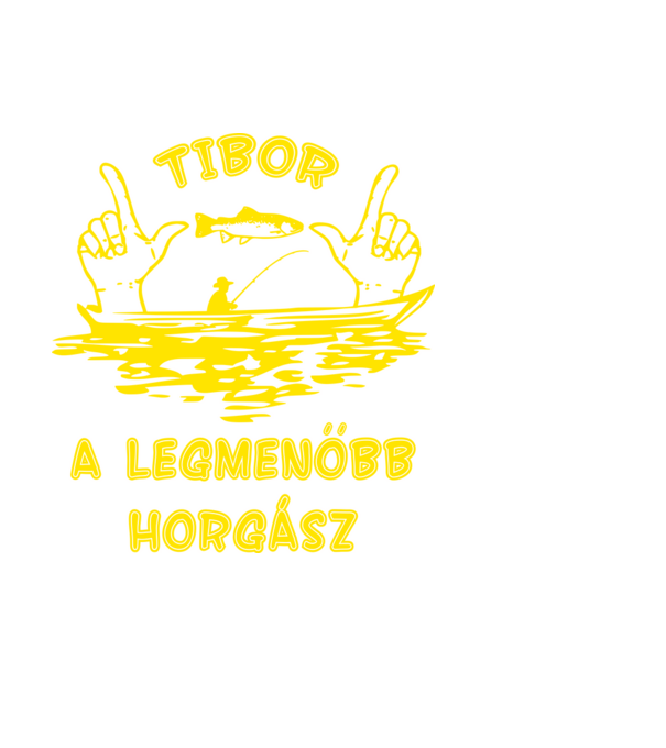 Horgász Tibor színezhető minta fekete pólón
