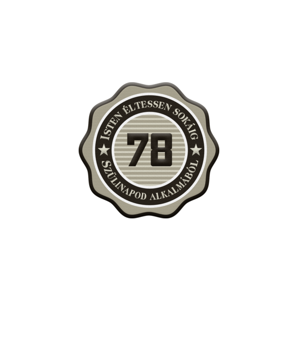 78 éves minta szürke pólón