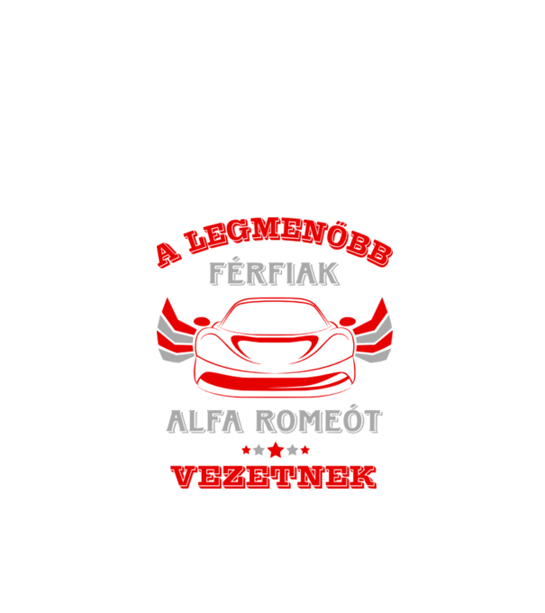 Alfa Romeós sofőr színezhető minta fekete pólón