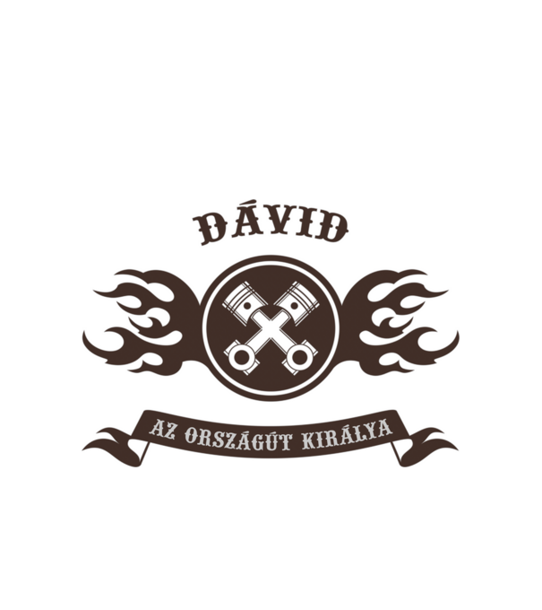 Országúti Dávid minta fehér pólón
