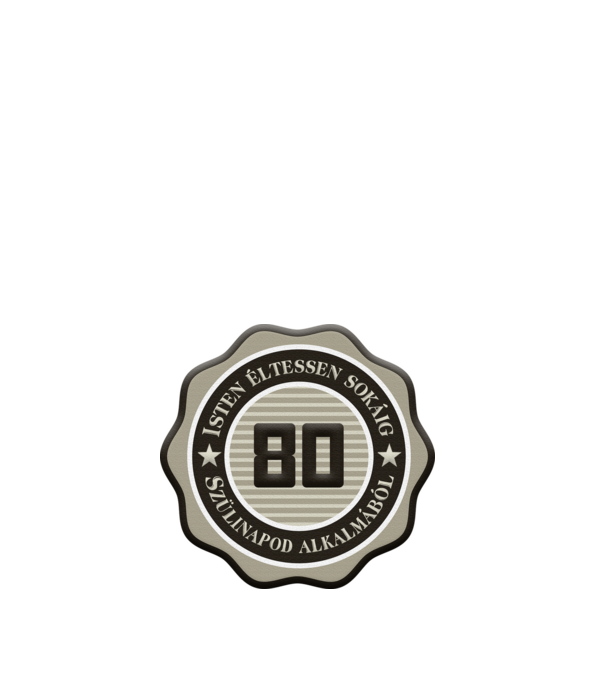 80 ÉVES minta fehér pólón