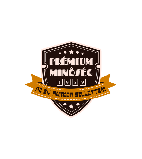 Prémium minőség 1959 minta fehér pólón