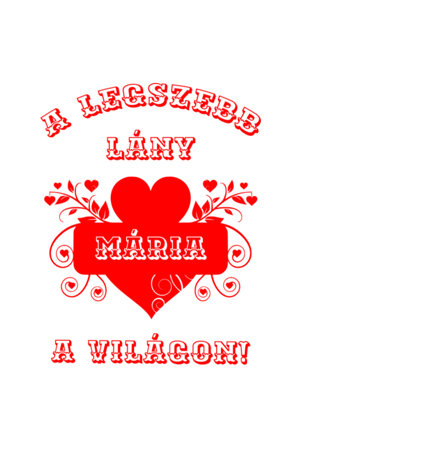 A legszebb lány Mária minta fekete pólón
