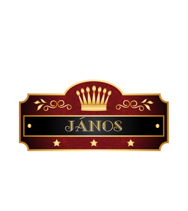 János minta fehér pólón