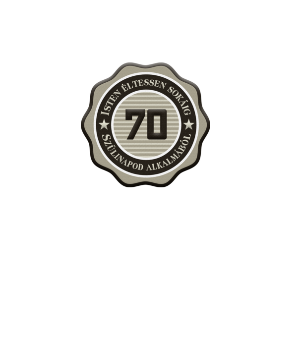 70 éves minta szürke pólón