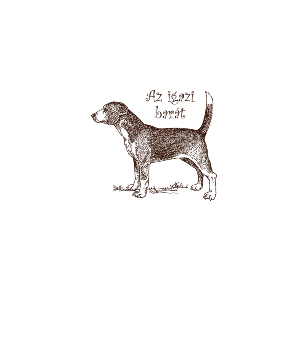 Beagle minta szürke pólón