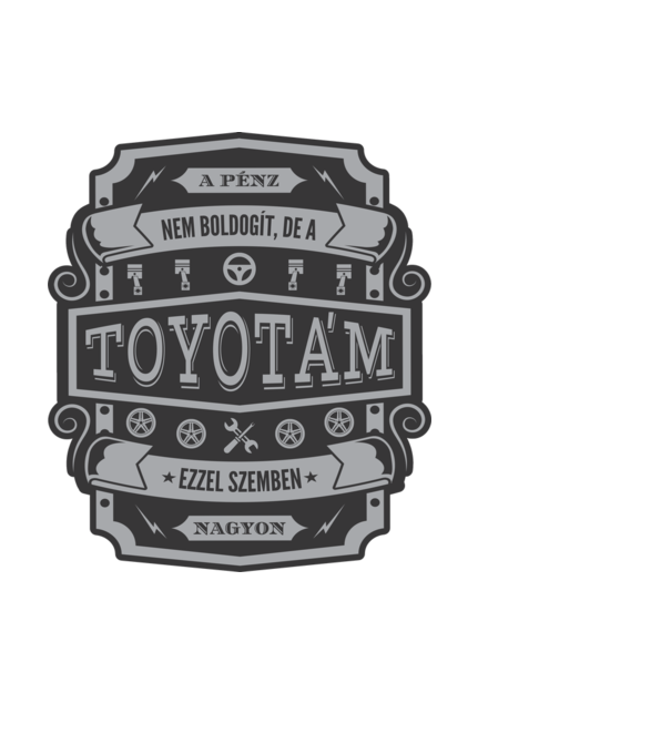 Boldogság a Toyotám minta fekete pólón