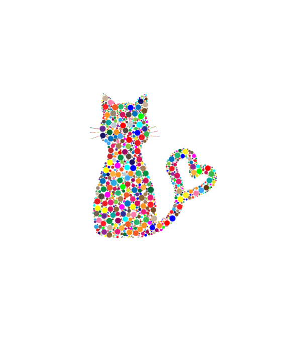 Colorful Cat 2 minta fehér pólón