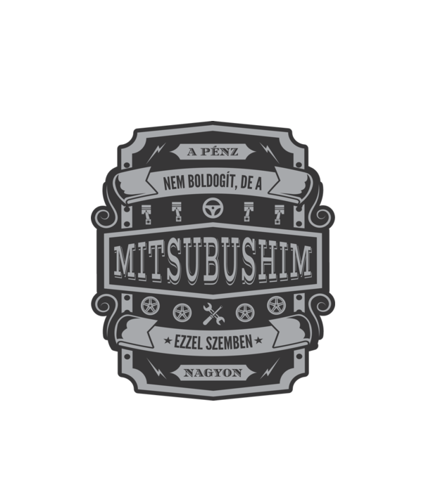 Boldogság a Mitsubishim minta fehér pólón