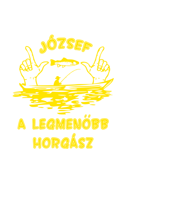 Horgász József színezhető minta fekete pólón