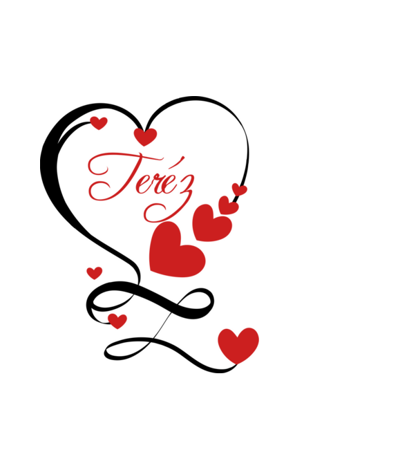 Teréz minta fehér pólón