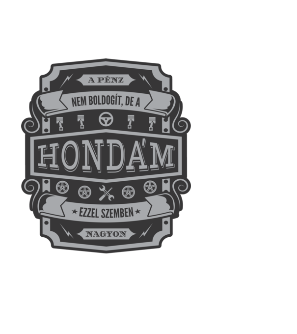 Boldogság a Hondám minta fekete pólón