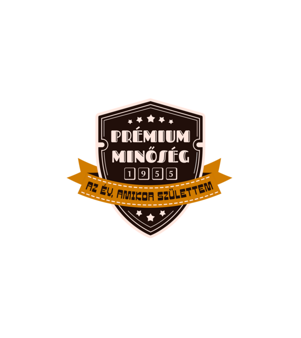 Prémium minőség 1955 minta fehér pólón