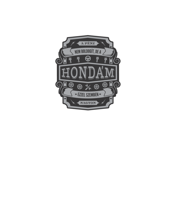 Boldogság a Hondám minta fekete pólón