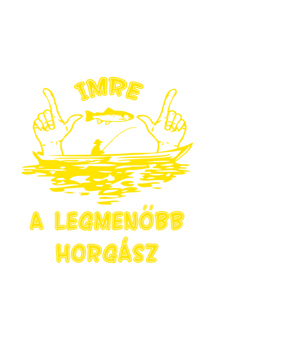 Horgász Imre színezhető minta fekete pólón