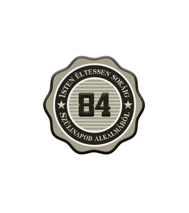 84 éves minta fehér pólón