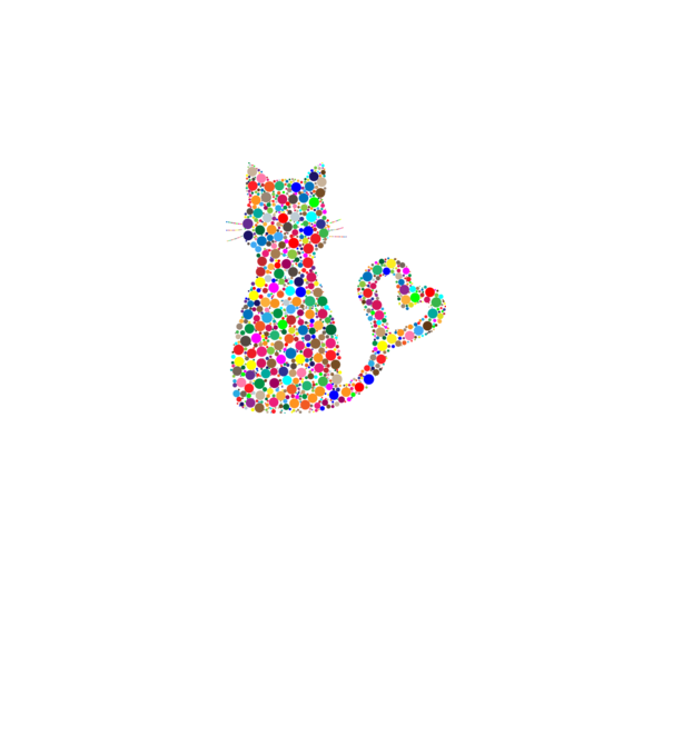 Colorful Cat 2 minta fehér pólón