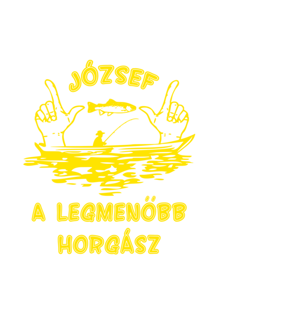 Horgász József színezhető minta fekete pólón