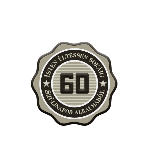60 éves minta fehér pólón