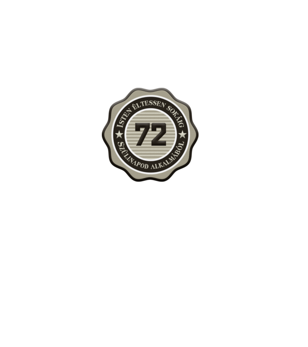 72 éves minta homokszín pólón