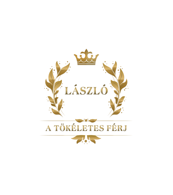 László minta fehér pólón