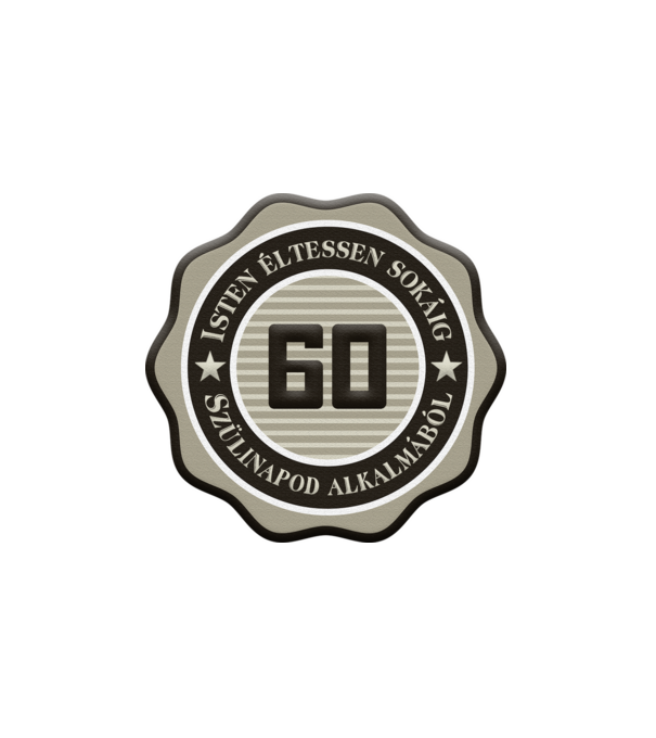 60 éves minta fehér pólón