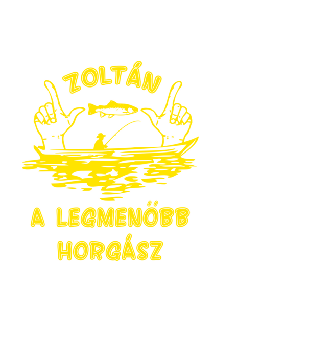Horgász Zoltán színezhető minta fekete pólón
