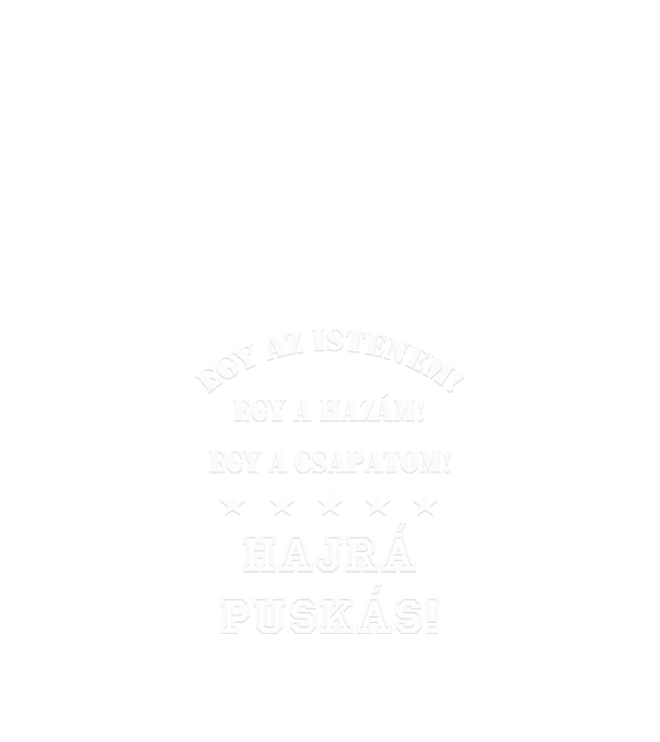 Puskás drukker minta fekete pólón