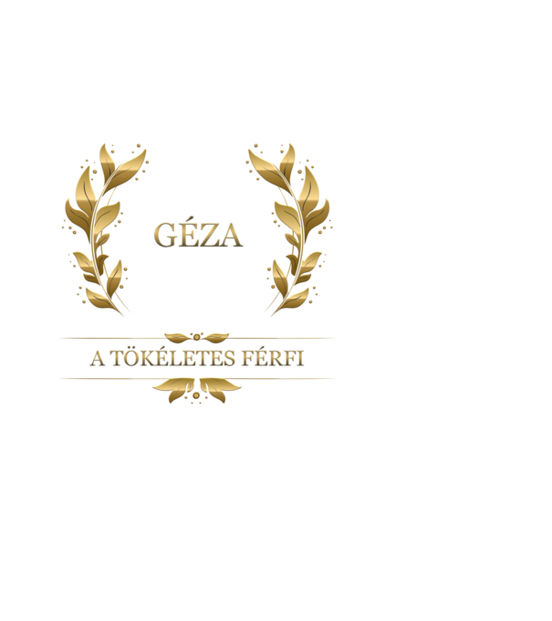 Géza minta fehér pólón