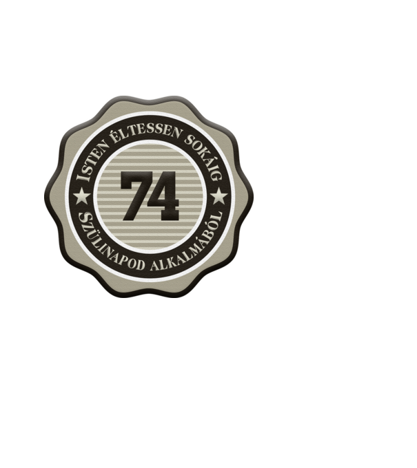 74 éves minta fehér pólón