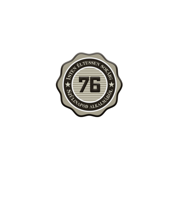 76 éves minta szürke pólón
