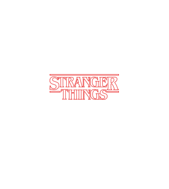 Stranger Things - outline minta fekete pólón