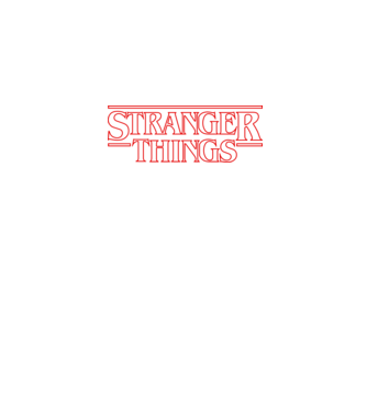 Stranger Things - outline minta fekete pólón