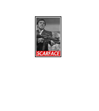Scarface #02 minta fehér pólón