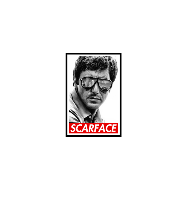Scarface minta fehér pólón