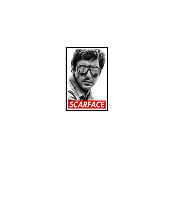 Scarface minta fehér pólón