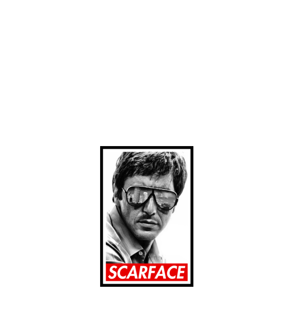 Scarface minta fehér pólón