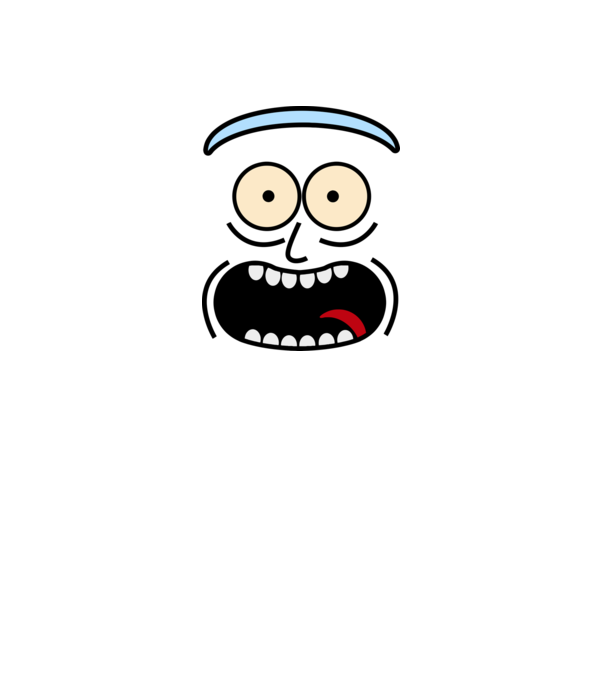 Pickle Rick Face minta fekete pólón