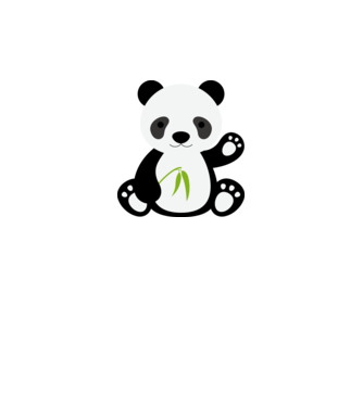 panda minta fehér pólón