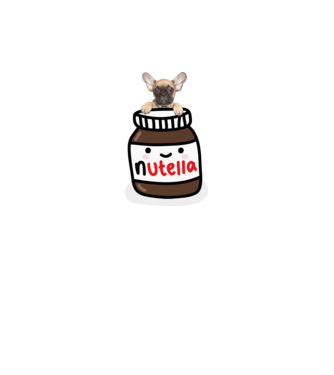 Nutella francia bulldog minta fehér pólón