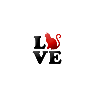 Love cica minta piros pólón