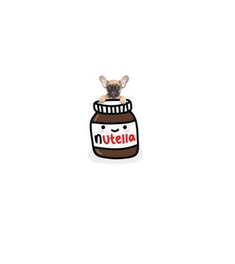 Nutella francia bulldog minta fehér pólón