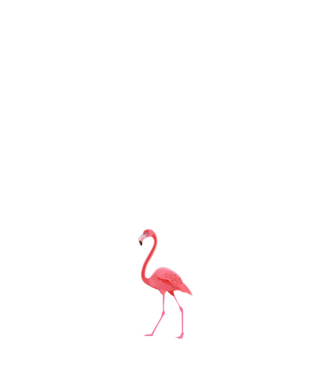 Flamingó minta fehér pólón