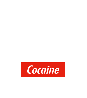 Cocaine supreme minta fehér pólón
