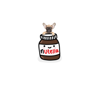 Nutella francia bulldog minta fehér pólón
