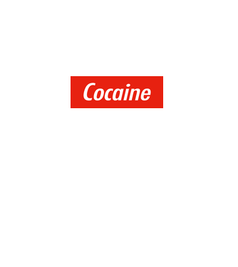 Cocaine supreme minta fehér pólón