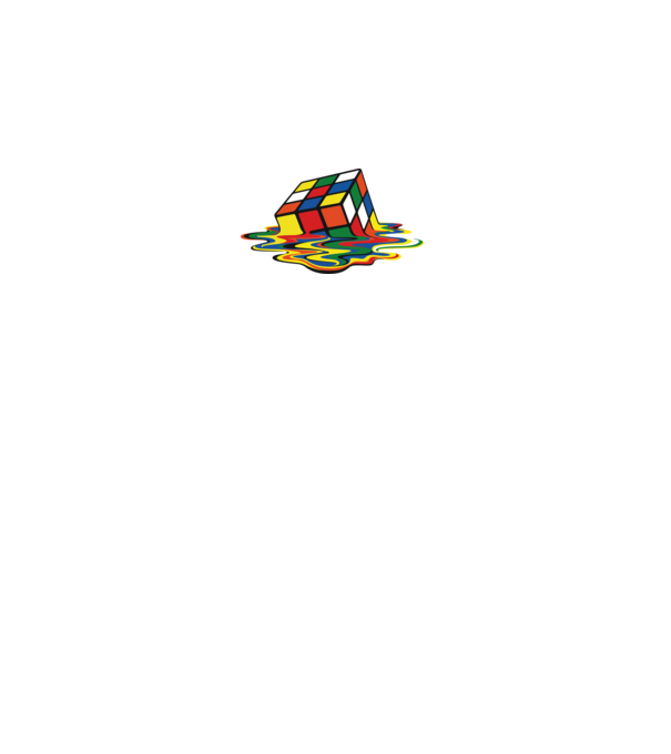 Elfolyt Rubik kocka minta fehér pólón