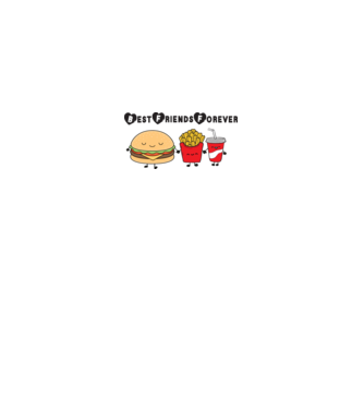 Legjobb barátok (Hamburger) minta piros pólón