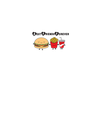 Legjobb barátok (Hamburger) minta homokszín pólón